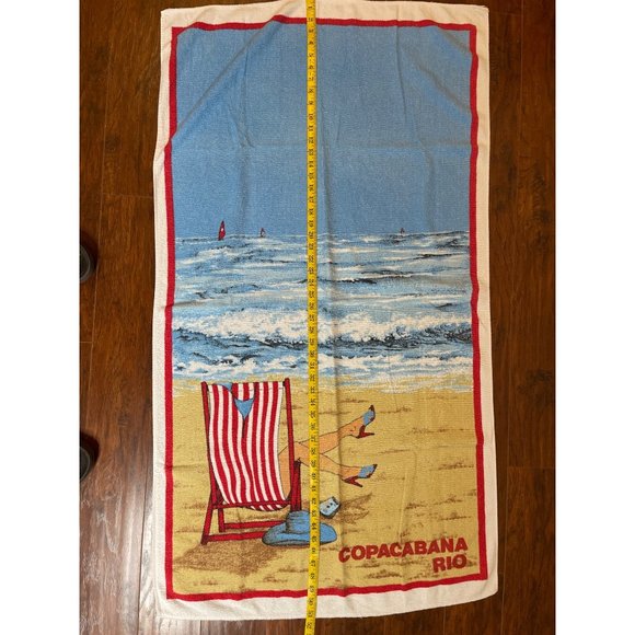 RARE Vintage Copacabana Rio de Janeiro Beach Towel Brazil - Picture 6 of 8
